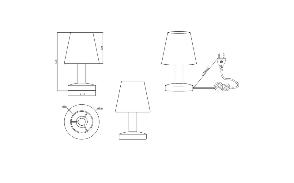 HLW LED LED Tafellamp - Trion Masti - E14 Fitting - 1 lichtpunt - Mat Nikkel - Metaal - Groene lampenkap