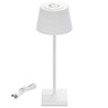 Witte dimbare LED tafellamp zonder fitting met USB en RGB verlichting, oplaadbaar en draadloos