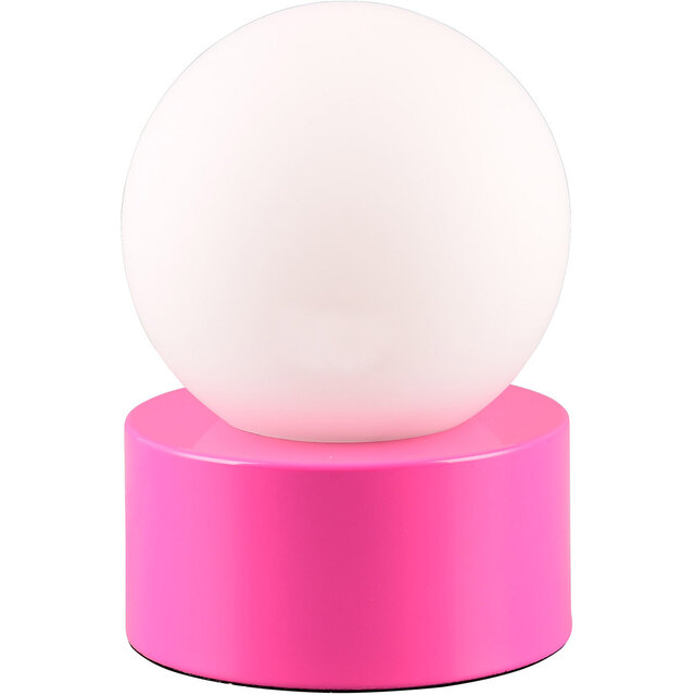 Roze metalen LED tafellamp met E14 fitting en één lichtpunt, maximaal 25 watt