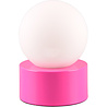 Roze metalen LED tafellamp met E14 fitting en één lichtpunt, maximaal 25 watt Roze metalen LED tafellamp met E14 fitting en één lichtpunt, maximaal 25 watt