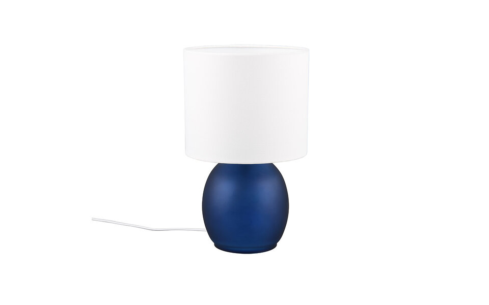 HLW LED LED Tafellamp - Tafelverlichting - Trion Alev - E14 Fitting - Rond - Blauw - Glas