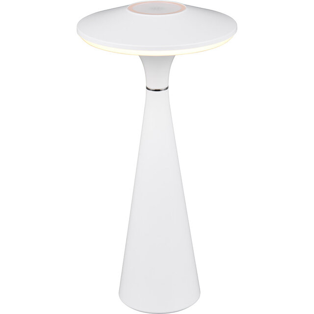 HLW LED LED Tafellamp - Trion Rezo - 2W - Aanpasbare Kleur - Oplaadbare batterijen - Mat Wit - Kunststof