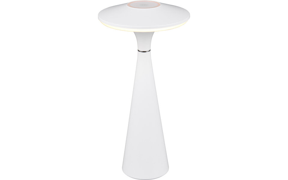 HLW LED LED Tafellamp - Trion Rezo - 2W - Aanpasbare Kleur - Oplaadbare batterijen - Mat Wit - Kunststof