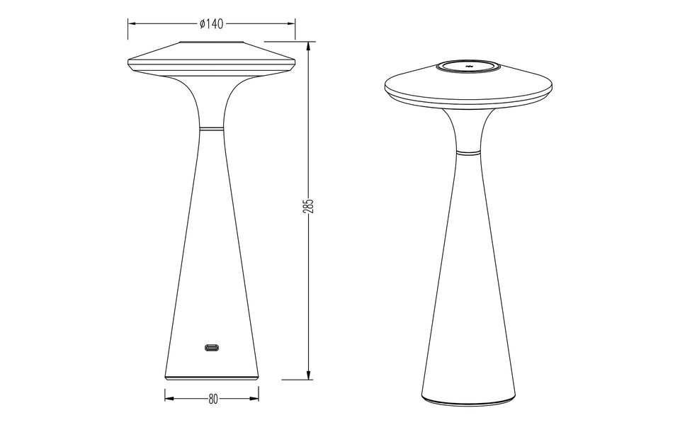 HLW LED LED Tafellamp - Trion Rezo - 2W - Aanpasbare Kleur - Oplaadbare batterijen - Mat Wit - Kunststof