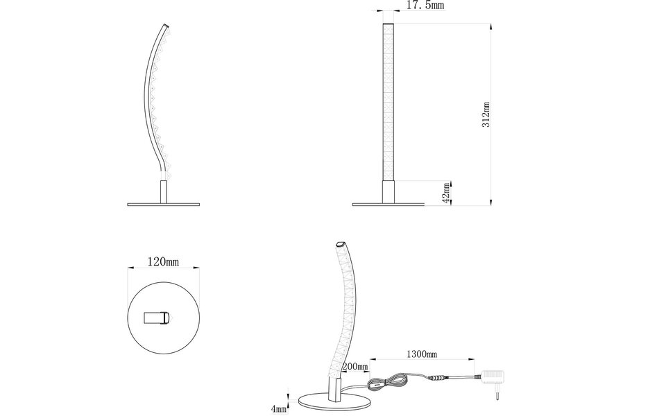 HLW LED LED Tafellamp - Trion Ivel - 3.5W - Warm Wit 3000K - 1 lichtpunt - Mat Nikkel - Metaal