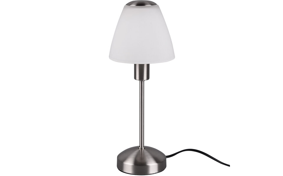 HLW LED LED Table Lamp - Trion Orea - E14 Fitting - 1 light source - Matte Nickel - Metal - White Glass