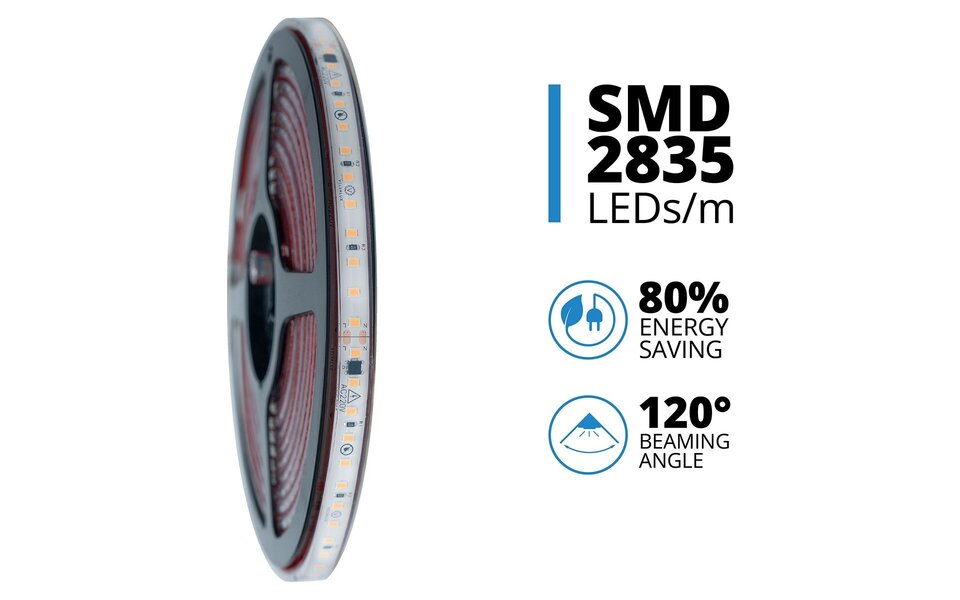 Velvalux Dimmable LED Strip 5 Meters - Warm White 3000K - Waterproof IP67