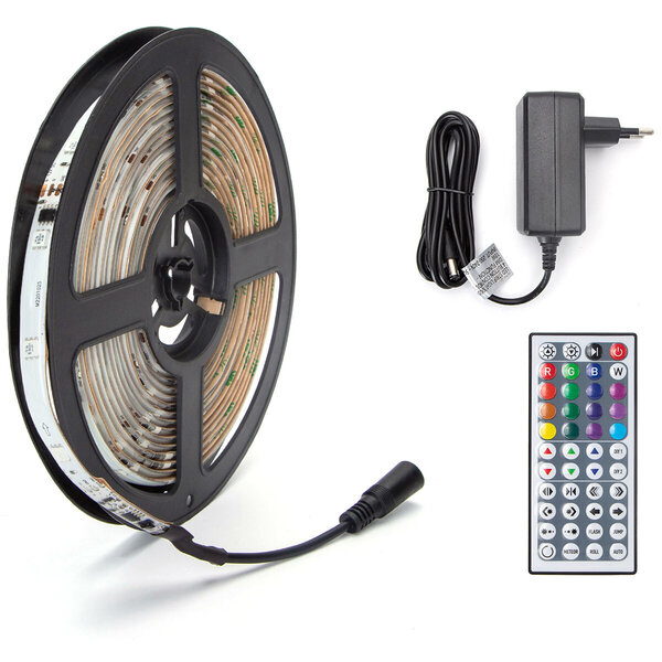 HLW LED LED Strip Set Digitaal RGB 5m Waterdicht IP65 12V HLW LED LED Strip Set Digitaal RGB 5m Waterdicht IP65 12V