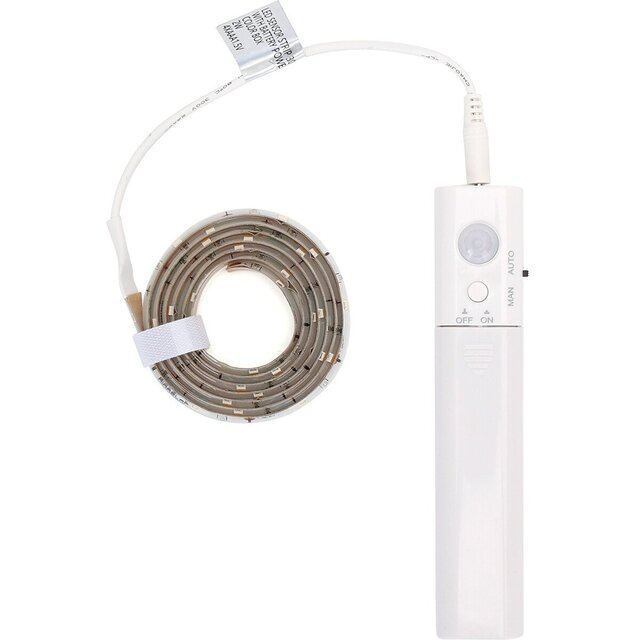 warme witte LED strip set met sensor op batterij, 2W vermogen en 130 lumen lichtopbrengst