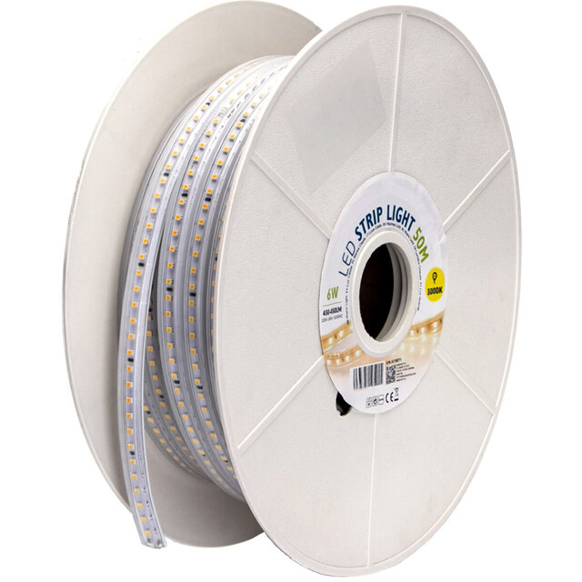 LED Strip 50m IP65 Waterdicht Warm Wit 3000K – Aigi Stribo Lichtbronnen