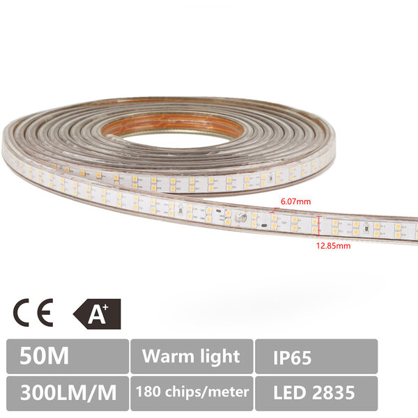 HLW LED LED Strip Aigi Strobi 50m - Waterdicht IP65 Koud Wit 6500K HLW LED LED Strip Aigi Strobi 50m - Waterdicht IP65 Koud Wit 6500K