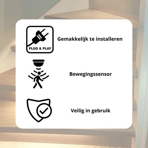 Velvalux Velvalux Dimbare LED Trapverlichting Set met Bewegingssensor 6000K Velvalux Velvalux Dimbare LED Trapverlichting Set met Bewegingssensor 6000K