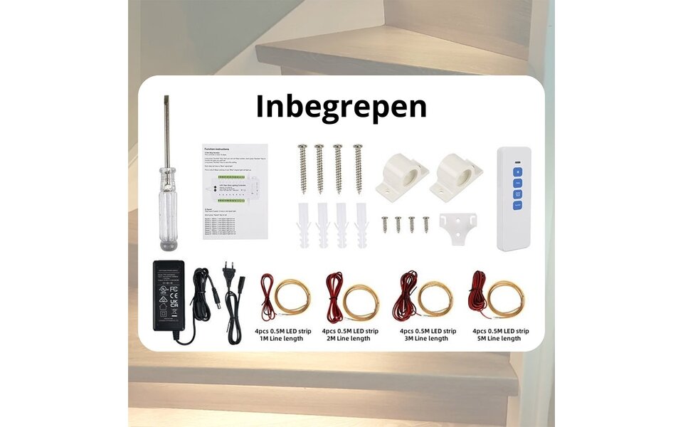 Velvalux Velvalux Dimmable LED Stair Lighting Set Warm White 3000K