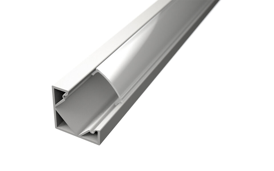 Velvalux LED Strip Profile Velvalux Profi - White Aluminum Corner Profile 1m