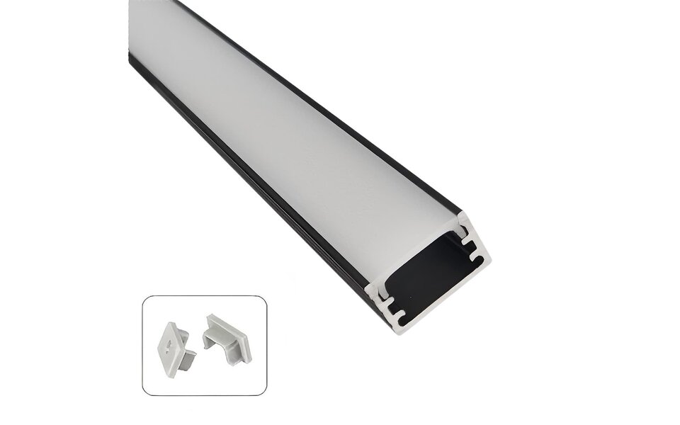 Velvalux Velvalux Black Aluminum Profile for LED Strip Stair Lighting