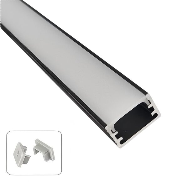 Velvalux Velvalux Zwart Aluminium Profiel voor LED strip Trapverlichting Velvalux Velvalux Zwart Aluminium Profiel voor LED strip Trapverlichting