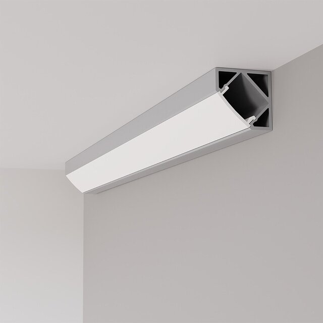 Zwarte LED strip 1000 mm lang 18,5 mm breed met verstelbare beam angle in aluminium profiel