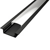 LED Strip Profile Velvalux Profi - Black Aluminum Recessed 1m