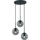 HLW LED LED Hanglamp Trion Balina - 3-lichts Rond Mat Antraciet Aluminium E14