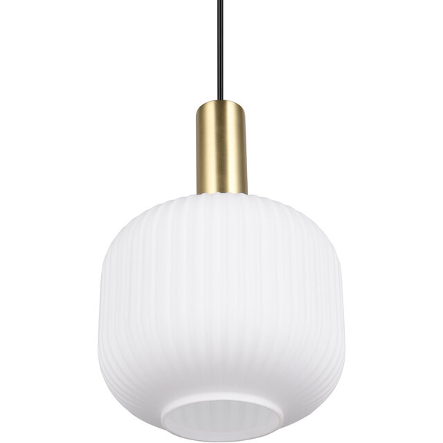 HLW LED Stylish Metal LED Pendant Lamp with White Glass and Matte Brass Finish HLW LED Stylish Metal LED Pendant Lamp with White Glass and Matte Brass Finish