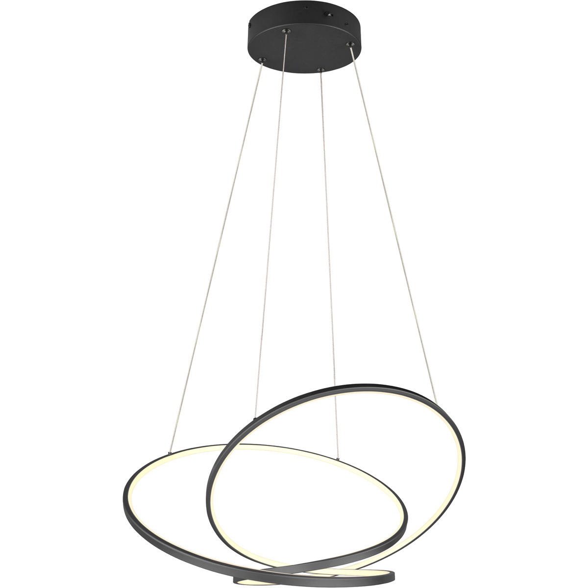 Trion Alvin dimmable LED pendant lamp black – 52W, 6700 lm