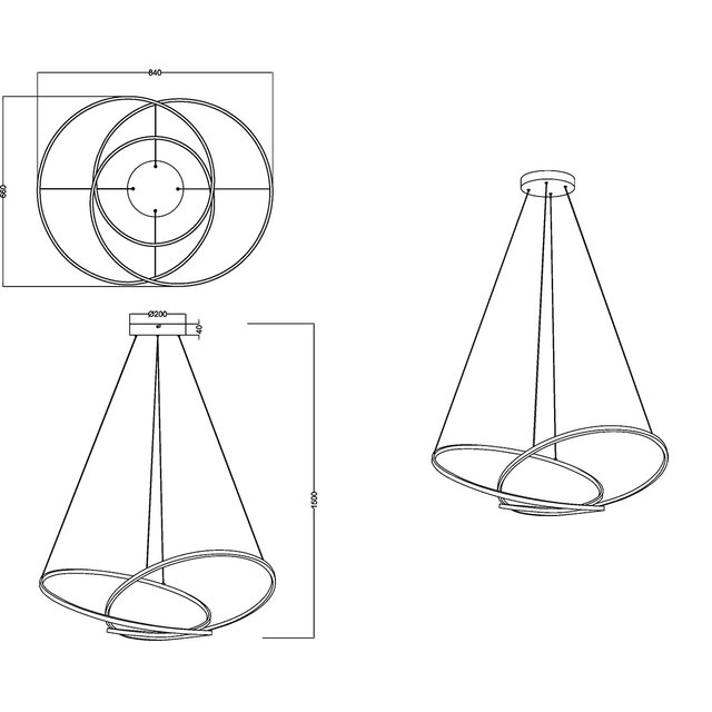 HLW LED Trion Alvin Dimbare Metalen Zwarte LED Hanglamp 52W met Aanpasbare Kleur