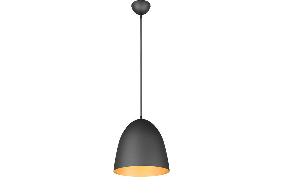 HLW LED Stylish LED Pendant Lamp Trion Lopez - Matte Black & Gold Light Window - E27 Socket