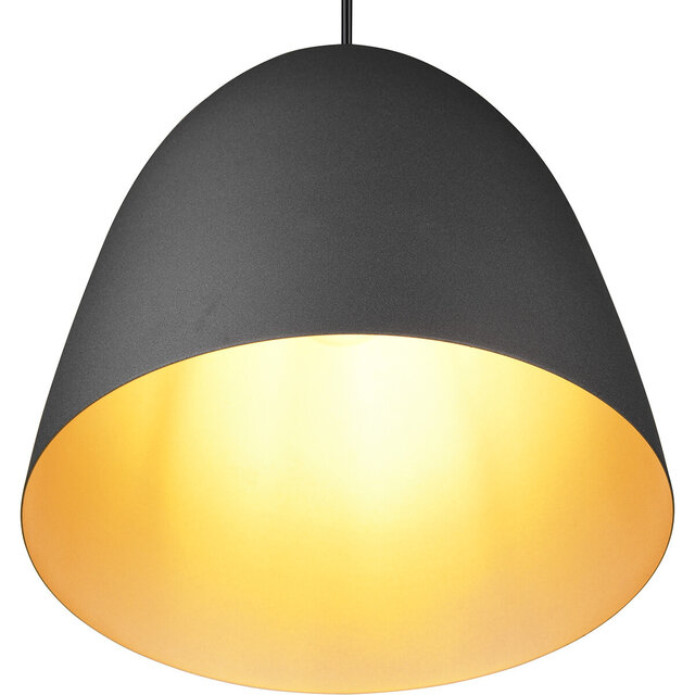 moderne zwarte en gouden LED hanglamp met E27 fitting en 40W vermogen