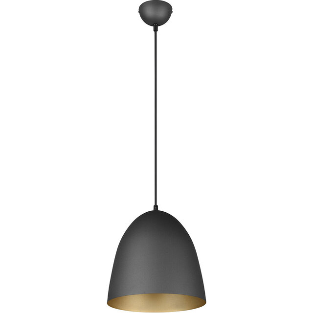 HLW LED Stylish LED Pendant Lamp Trion Lopez - Matte Black & Gold Light Window - E27 Socket