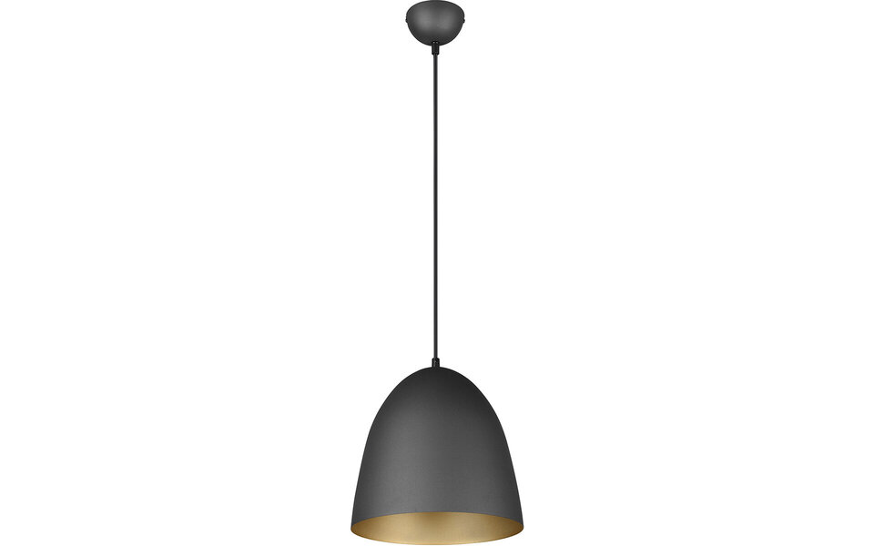 HLW LED Stylish LED Pendant Lamp Trion Lopez - Matte Black & Gold Light Window - E27 Socket