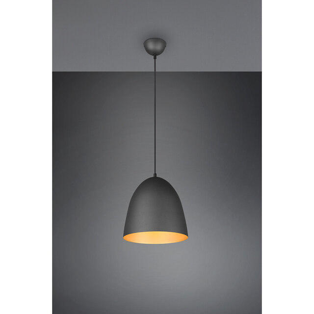 HLW LED Stijlvolle LED Hanglamp Trion Lopez - Mat Zwart & Gouden Lichtvenster - E27 Fitting HLW LED Stijlvolle LED Hanglamp Trion Lopez - Mat Zwart & Gouden Lichtvenster - E27 Fitting