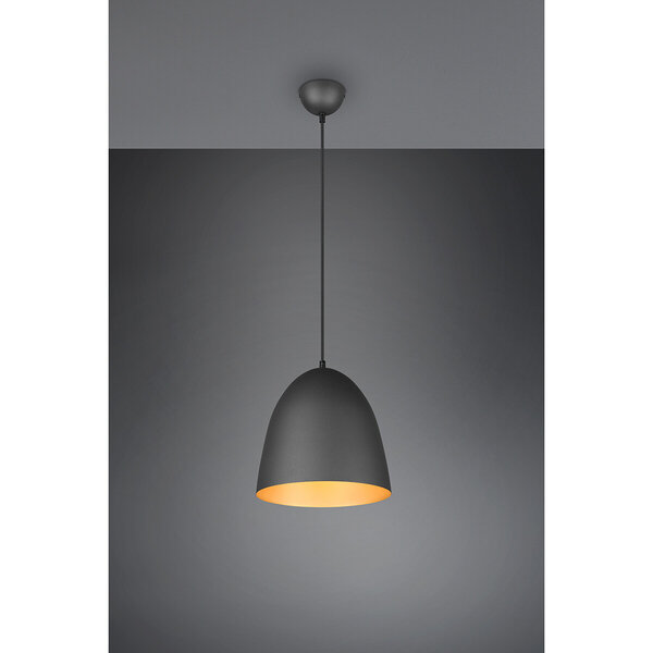 HLW LED Stijlvolle LED Hanglamp Trion Lopez - Mat Zwart & Gouden Lichtvenster - E27 Fitting HLW LED Stijlvolle LED Hanglamp Trion Lopez - Mat Zwart & Gouden Lichtvenster - E27 Fitting