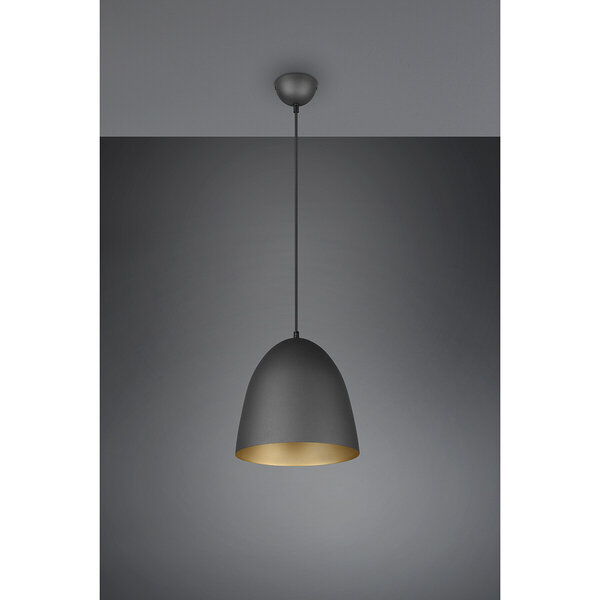 HLW LED Stijlvolle LED Hanglamp Trion Lopez - Mat Zwart & Gouden Lichtvenster - E27 Fitting HLW LED Stijlvolle LED Hanglamp Trion Lopez - Mat Zwart & Gouden Lichtvenster - E27 Fitting