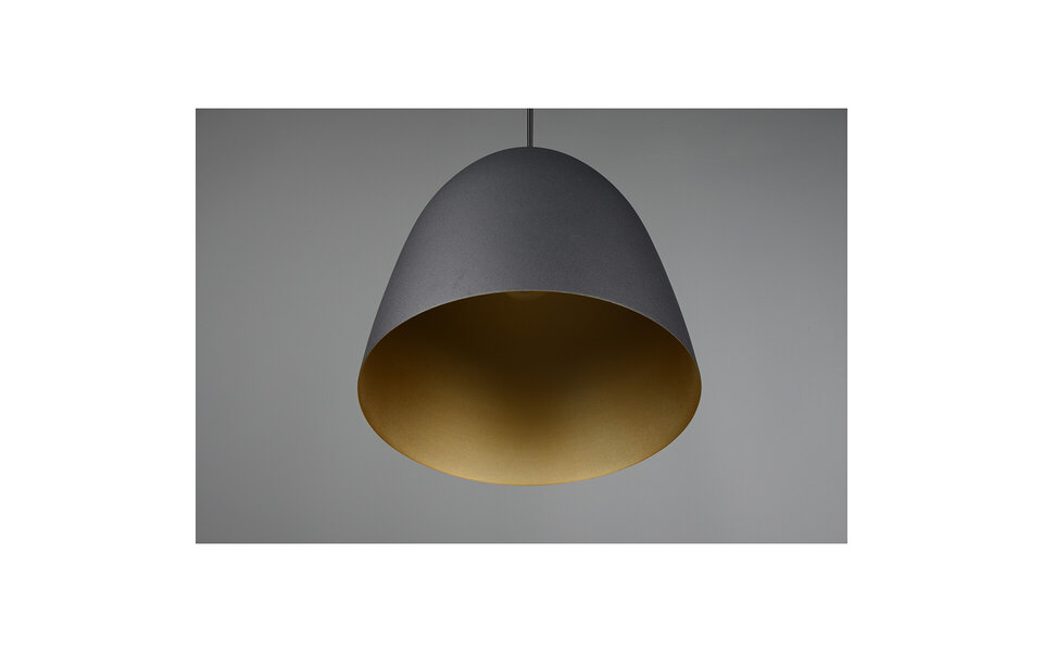 HLW LED Stylish LED Pendant Lamp Trion Lopez - Matte Black & Gold Light Window - E27 Socket