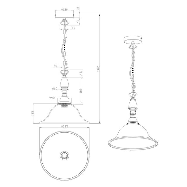 Roestkleurige moderne LED hanglamp met E27 fitting en 60W vermogen in bruine metalen afwerking