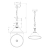 Roestkleurige moderne LED hanglamp met E27 fitting en 60W vermogen in bruine metalen afwerking