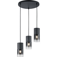 LED Pendant Lamp Trion Roba - Black Smoke Glass - 3-light E27 LED Pendant Lamp Trion Roba - Black Smoke Glass - 3-light E27