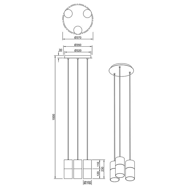 HLW LED Zwarte LED Hanglamp met Glas - Trion Roba 3-lichts, Mat Zwart & Rookglas HLW LED Zwarte LED Hanglamp met Glas - Trion Roba 3-lichts, Mat Zwart & Rookglas