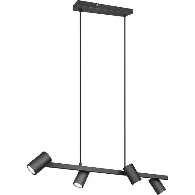LED Hanglamp Trion Milona - Zwart, 4-lichts, GU10 Fitting Verlichting per ruimte LED Hanglamp Trion Milona - Zwart, 4-lichts, GU10 Fitting Verlichting per ruimte