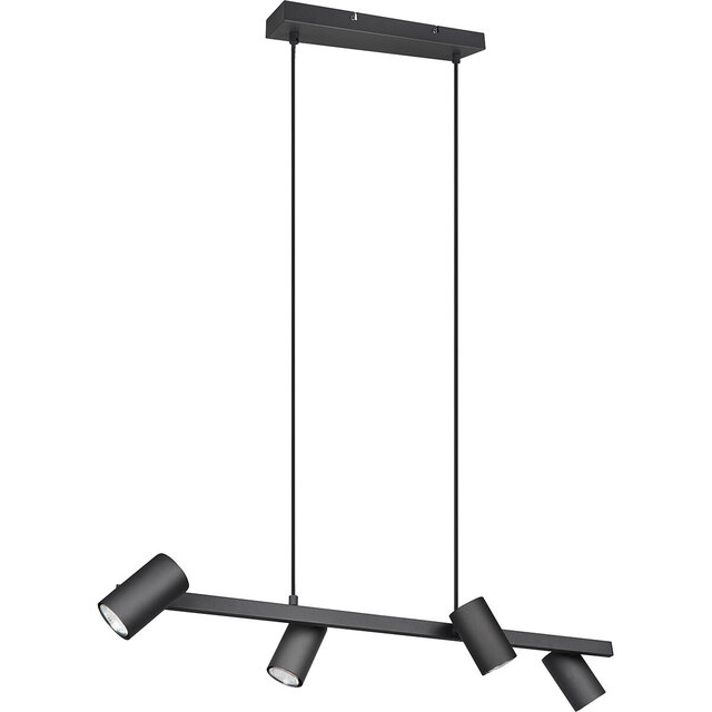 HLW LED Black LED Pendant Lamp Trion Milona - 4-light, GU10 fitting, matte black aluminum HLW LED Black LED Pendant Lamp Trion Milona - 4-light, GU10 fitting, matte black aluminum