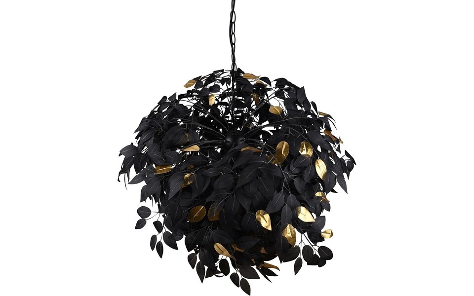 HLW LED Trion Lovy LED Chandelier - Black LED Pendant Lamp with Gold Accents, 4-light, E14 Fitting