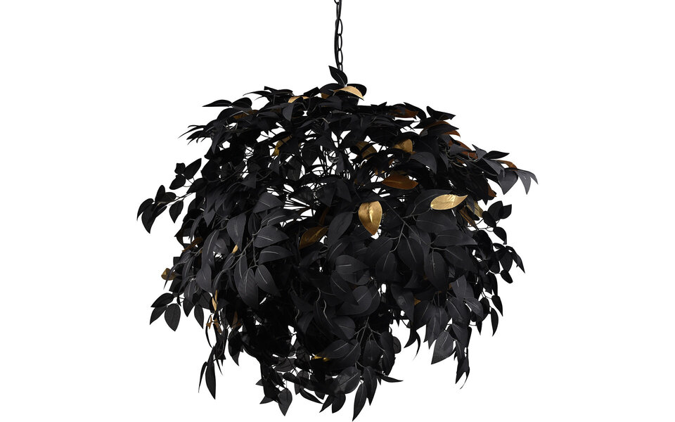 HLW LED Trion Lovy LED Chandelier - Black LED Pendant Lamp with Gold Accents, 4-light, E14 Fitting