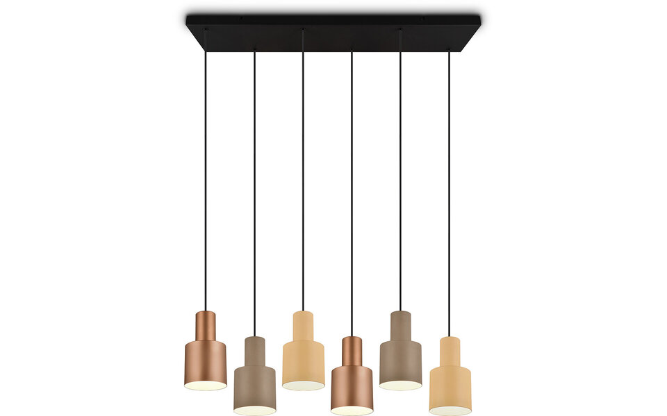 HLW LED LED Pendant Lamp Trion Agido - Black 6-light LED lamp with multicolor shade HLW LED LED Pendant Lamp Trion Agido - Black 6-light LED lamp with multicolor shade