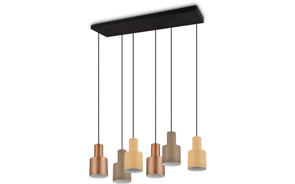 HLW LED LED Pendant Lamp Trion Agido - Black 6-light LED lamp with multicolor shade HLW LED LED Pendant Lamp Trion Agido - Black 6-light LED lamp with multicolor shade