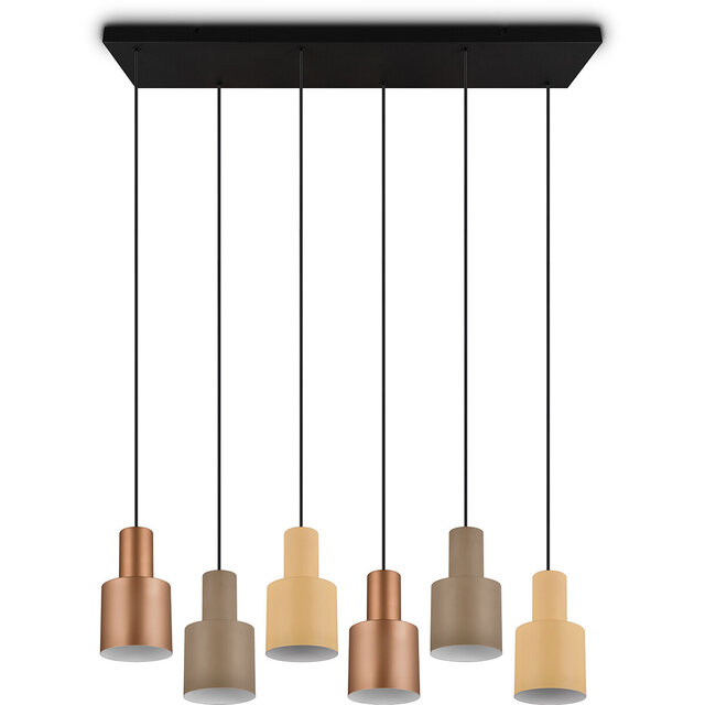 HLW LED LED Pendant Lamp Trion Agido - Black 6-light LED lamp with multicolor shade HLW LED LED Pendant Lamp Trion Agido - Black 6-light LED lamp with multicolor shade