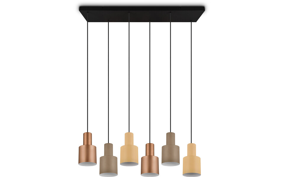 HLW LED LED Pendant Lamp Trion Agido - Black 6-light LED lamp with multicolor shade HLW LED LED Pendant Lamp Trion Agido - Black 6-light LED lamp with multicolor shade