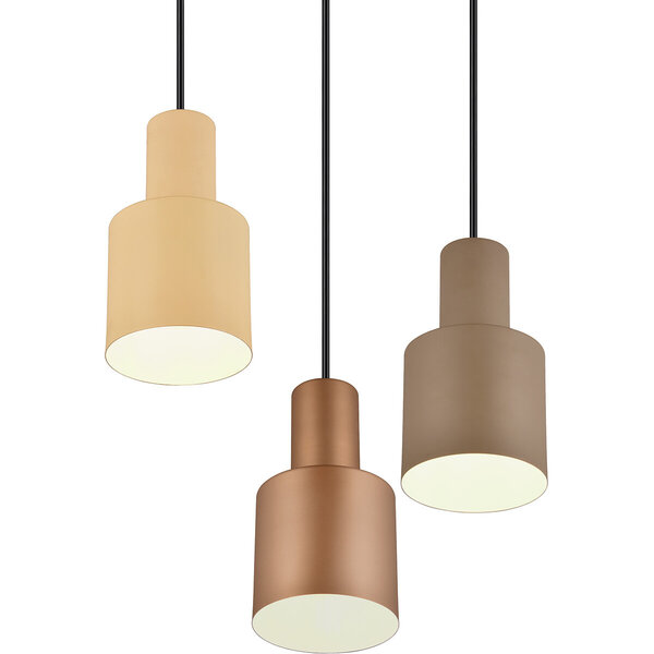 HLW LED LED Hanglamp Trion Agido – Zwarte 3-lichts LED lamp met multicolor lampenkap HLW LED LED Hanglamp Trion Agido – Zwarte 3-lichts LED lamp met multicolor lampenkap