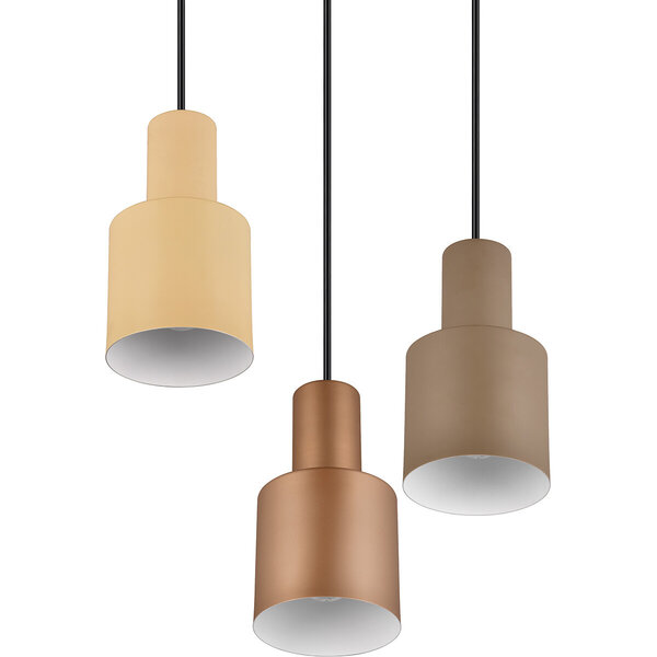 HLW LED LED Hanglamp Trion Agido – Zwarte 3-lichts LED lamp met multicolor lampenkap HLW LED LED Hanglamp Trion Agido – Zwarte 3-lichts LED lamp met multicolor lampenkap