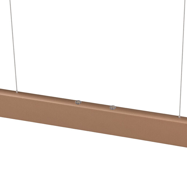 Dimbare moderne LED hanglamp in coffee kleur met metalen kap en 28W vermogen