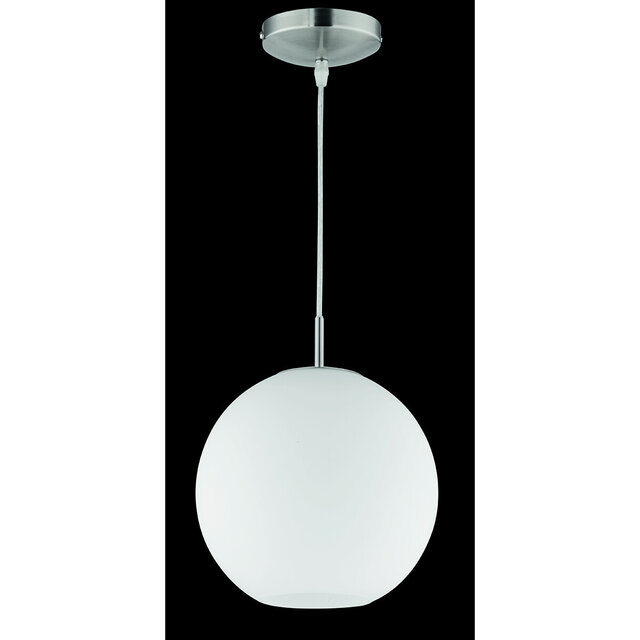 moderne LED hanglamp in mat nikkel met E27 fitting en 60W vermogen voor sfeervolle verlichting moderne LED hanglamp in mat nikkel met E27 fitting en 60W vermogen voor sfeervolle verlichting